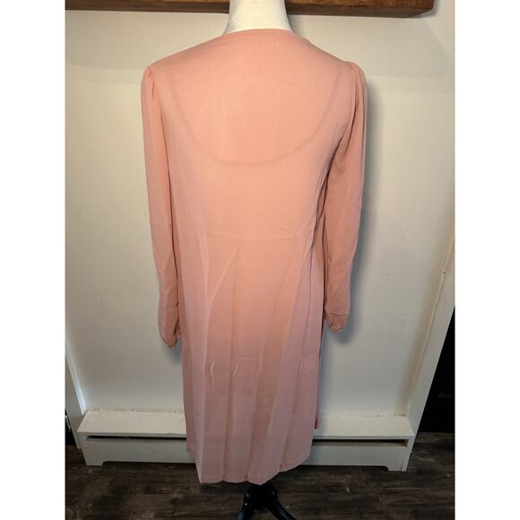 Vintage Lynn Davis Women’s Pink Cowl Neck Long Sleeve Shift Dress Size 14 1960s - Picture 9 of 11
